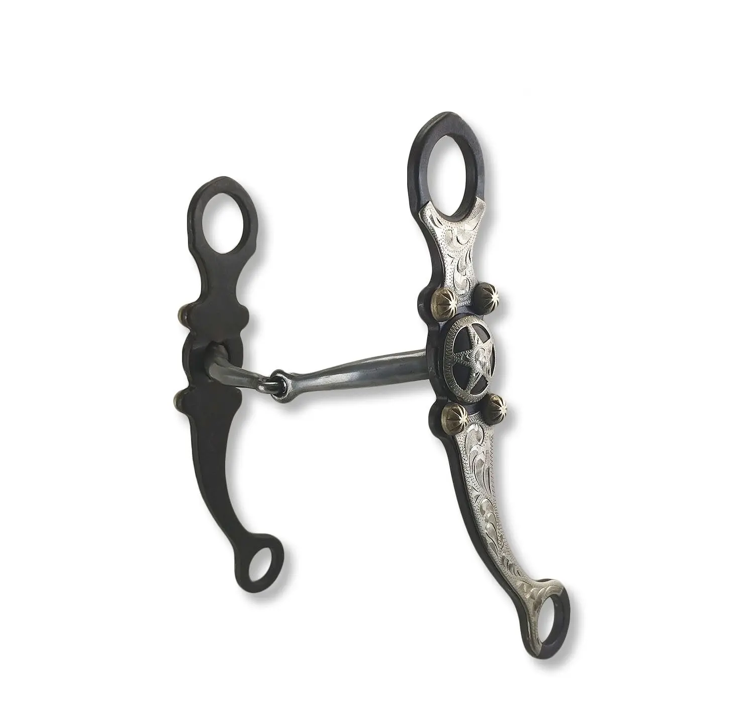 Snaffle Long Shank Silver Texas Stars Show Bit