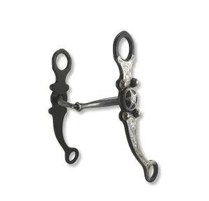 Snaffle Long Shank Silver Texas Stars Show Bit