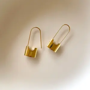 padlock earrings. paperclip earrings. safety pin earrings. minimalist earrings. gift for bestie