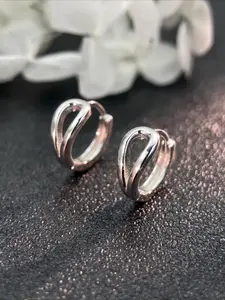 Minimalist Mini Silver Earrings S925 Pure Silver Plated 18k Gold Circle Design, Fashionable Women's Daily Wear Jewelry Gift Circle Shape Earrings