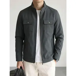 Men's Thermal PU Leather Jacket | Fleece Lined Bomber Jacket with Zipper Pockets | New Autumn & Winter Fashion Outerwear for Daily & Outdoor
