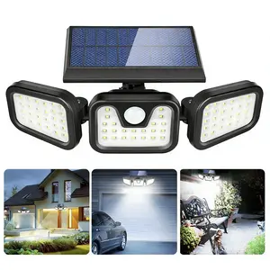 Solar Lights Outdoor, Super Bright Motion Sensor Outdoor Lights, IP65 Waterproof 6500K Solar Powered Security Flood Light for Garage Yard Patio