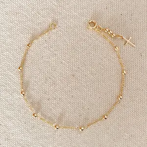 Elegant: 18k Gold Filled Beaded Bracelet