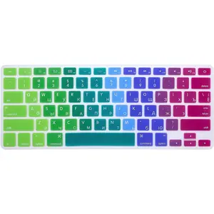 Russian Language Silicone Keyboard Cover Skin for MacBook Air 13,for MacBook Pro 13/15/17(with or w/Out Retina Display,2015 or Older Version),for iMac Older USA Layout Keyboard Protector-RainbowGift