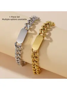 Adjustable No-Fade Cuban Link Bracelet - Cuban Chain Bracelet, Stainless Steel, Gold & Silver Options, Streetwear Style, Adjustable Slider Bracelets