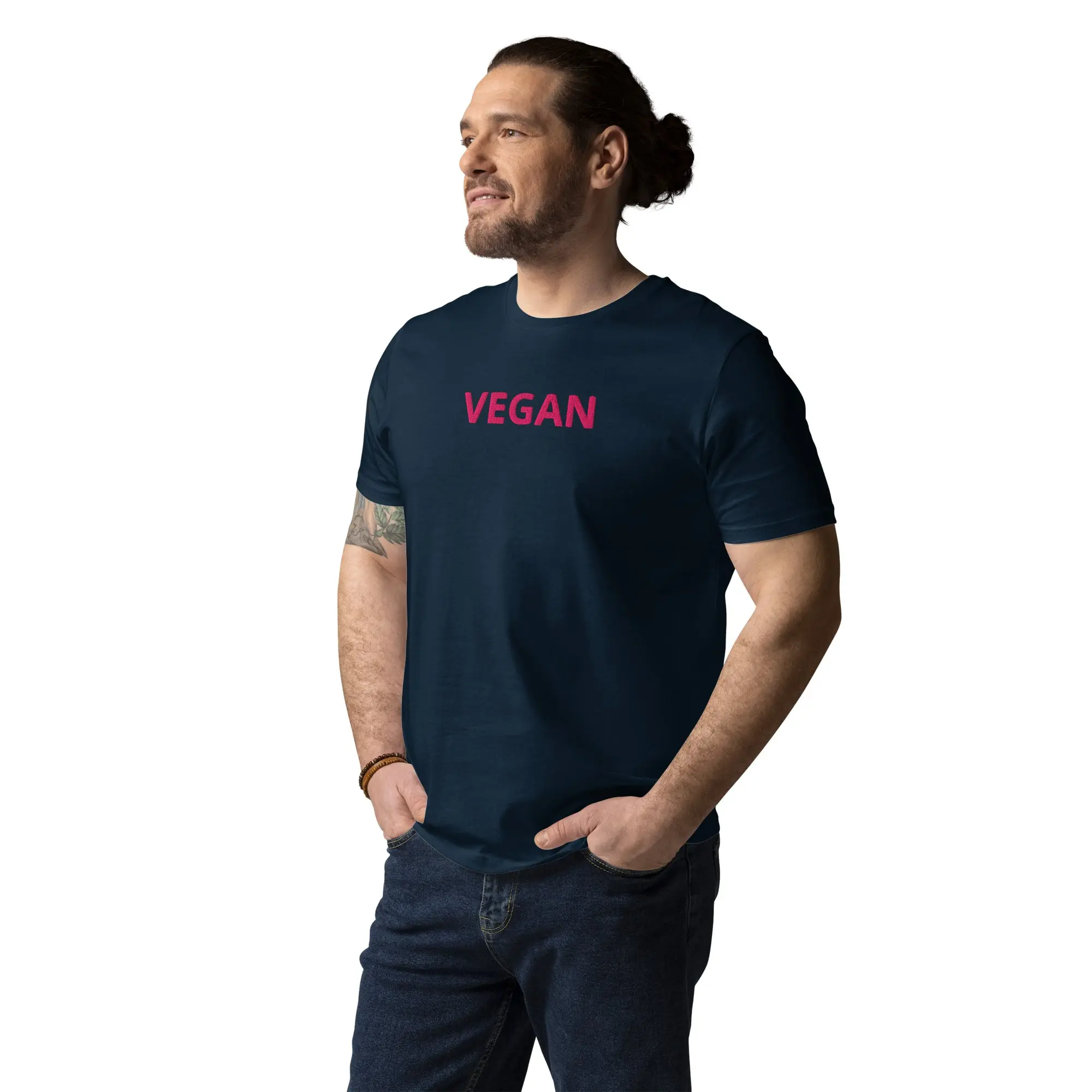 Unisex Embroidered "VEGAN" Organic Cotton T-Shirt