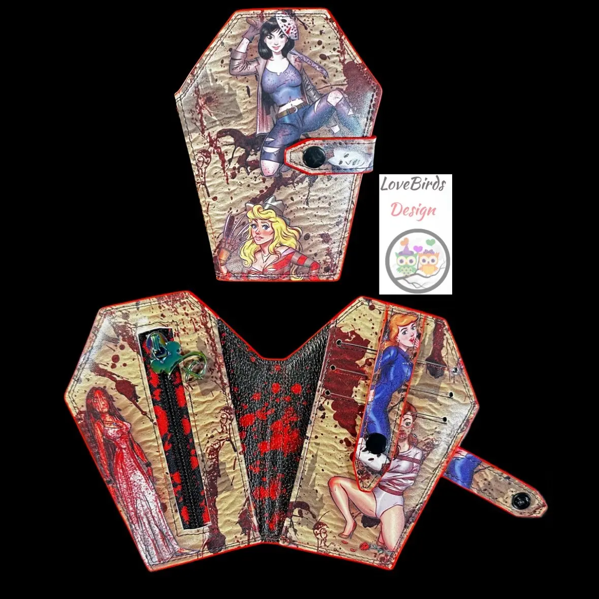 Maniac Princesses - Small Bi-fold Coffin Wallet