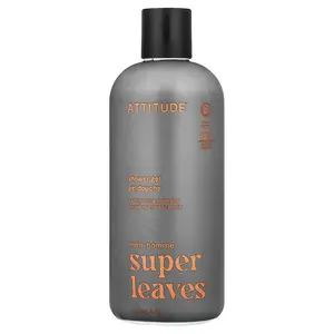 ATTITUDE Super Leaves™, Shower Gel, For Men, Patchouli & Bourbon, 14 fl oz (415 ml)