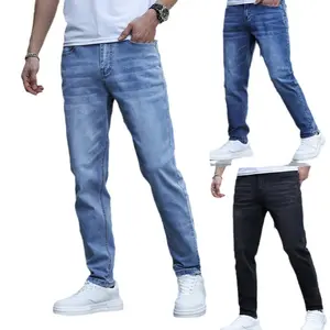 Men's Slim  Stretchable Denim  Vintage Soft High-Quality Classic Style  Everyday Wear Available in Comfortable Stylish Slimming  Trendy Baggy    New Year's Outfit skinny  pants    casual clothes for men punk plain jeans leg loose fit straight leg flared