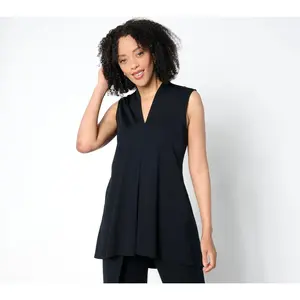 Attitudes by Renee Regular Silky Knit Pleat Tunic