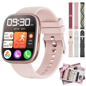 Smartwatch for Women (Android & iPhone Compatible, 7-Strap Gift Set), 1.85" AMOLED Screen,Smartwatch and Fitness Tracker, IP68 Waterproof, Bluetooth Calls, AI Control, 7-Day Battery Life, Pink