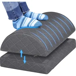 Foot Rest, Desk & Gaming Accessories, Foot Rest for Under Desk at Work, Comfortable Footrest with 2 Adjustable Heights & Removable Cover, Office Desk Accessories (Gray)