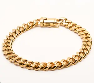 Verve Men's Goldtone Stainless Steel Bold Cur bLink Bracelet