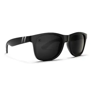 Blenders Deep Space X2 Polarized Sunglasses – Matte Black Frame, Polarized Smoke Lenses, 100% UV Protection, Spring-Loaded Hinges, Gunmetal Temple Stripes, Medium-Large Fit