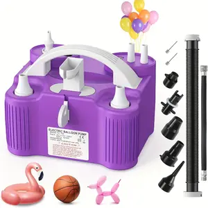 This Is a Versatile 4-In-1 Electric Balloon Pump Suitable for Various Balloons, Inflatables, And Sports Balls, Featuring Three Inflation Ports for Latex, Foil, 260Q, And Mylar Balloons, As Well As an Inflator And Deflator for Air Beds, Pool