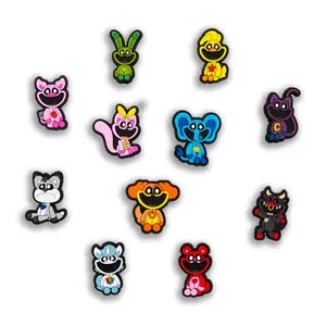 Smiling Critter Shoe Charms 11PCS Croc Charms PVC Clog Pins Accessories Party Favors Birthday Gifts Holidays Decoration for Boys Women Girls