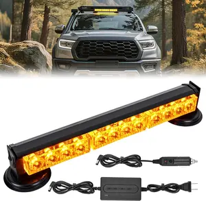 Nilight 12LED Wireless Strobe Light Amber 14 Inch Magnetic Mount Mini Light Bar 12V Rooftop Powered Hazard Work Lights for Car Truck Trailer Snow Plow Construction Vehicles