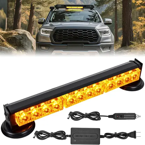 Nilight 12-LED Wireless Strobe Work Light Kit, 14-in Amber Magnetic Mount 12V Rooftop-Powered for Cars, Trucks - Off Road Lights, Truck Accessories