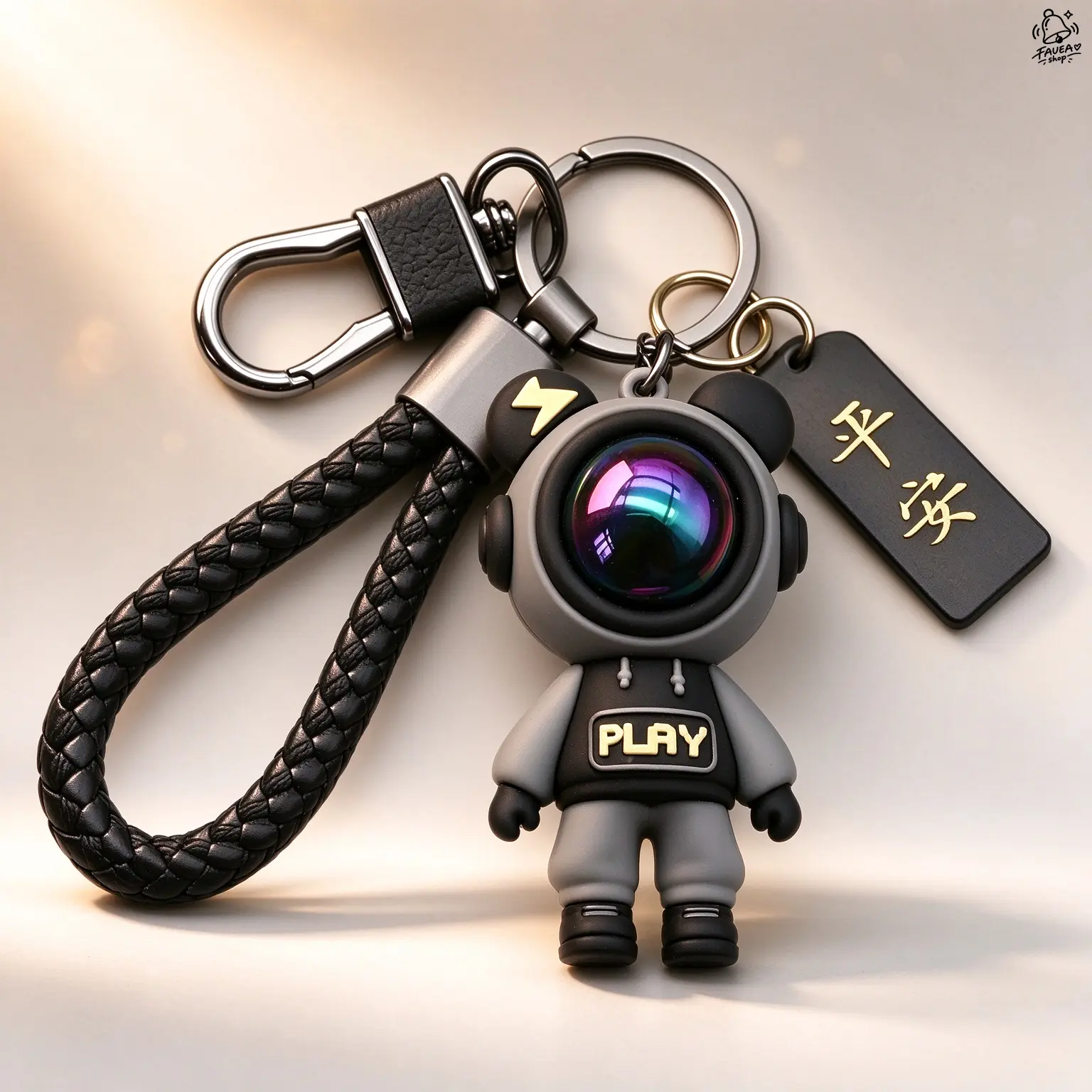 Small Cute Space Astronaut Figure Keychain, Detail-Oriented Space Figure Charm, Lightweight Unisex Adult Accessory, One Size, Car Keys Ornament, Indoor Table Decor, Quirky Mini Gifts for Boyfriend