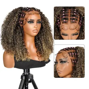 Highlights Honey Blonde Curly 13x6 Ready To Go Lace Frontal Wigs Glueless Human Hair Wigs Pre Done Everything Asteria Hair 180 density