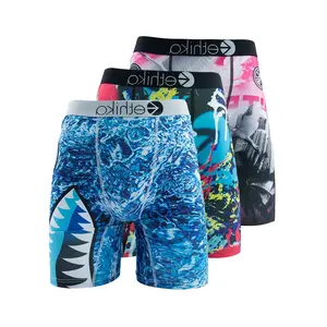 3Pcs ETHIKA Sexy Men Underwear Boxers Fashion Print Man Underpants Summer Breathable Panties Lingerie Plus Size Men Boxer Briefs