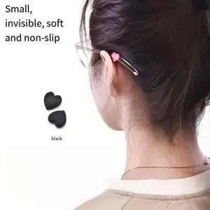 A pair of cute heart-shaped silicone glasses retainers, glasses ears, ear hooks, anti-skid retainers, glasses baffle clips, women and men