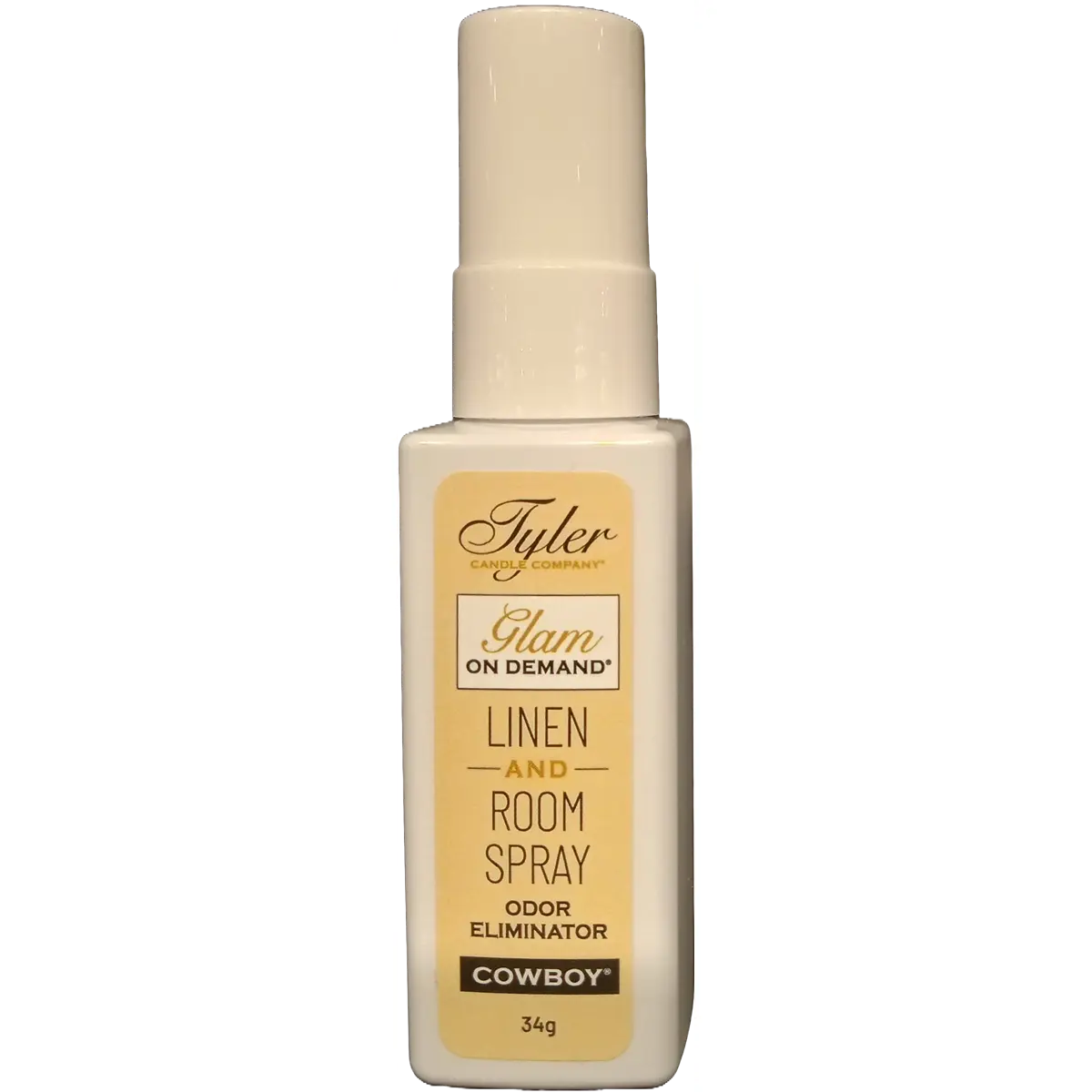 Tyler Candle Company Scented Indoor Linen & Room Spray - Glam On Demand Cowboy Scent, Home Fragrance Freshener (1.2oz/34g), Indoors