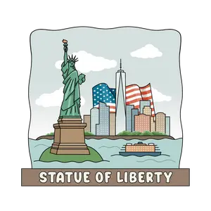 Statue of Liberty 3D Wooden Souvenir Magnet Custom New York City Iconic Landmark Gift Eco Friendly Wood Decor