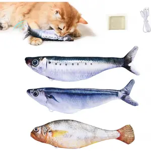 Bite-Sized Realistic Flopping Fish Cat Toys, 3 Pack, Interactive Cat Toys for All Breeds, Tap-Activated 3 Flapping Mode, Sardine/Saury/Yellow Croaker, 7.1 Inches, with Catnip, Rechargeable cozyvibes petlife