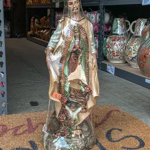 17" Inch Saint St. Juan Diego Figure Statue Imagen Juan Diego Virgen De Guadalupe Estatua New Money God Decor Religious Ornaments Resin Crafted High-Quality Artwork for Spiritual Comfort and Home Decor