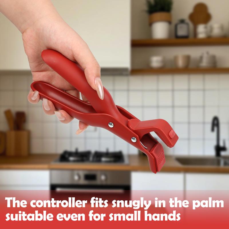 2 Counts Hot Plate Gripper, One Red One Green, Anti-Slip Grip, Easy One-Handed Operation