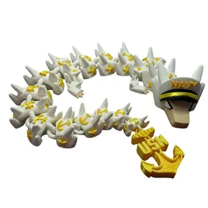 Navy Salute to Military Service 3D Printed Dragons - Honor Military Service with Unique Design, Perfect Gift for Veterans. Decor Ornaments