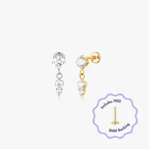 Mia Titanium Flat Back Stud (Single)