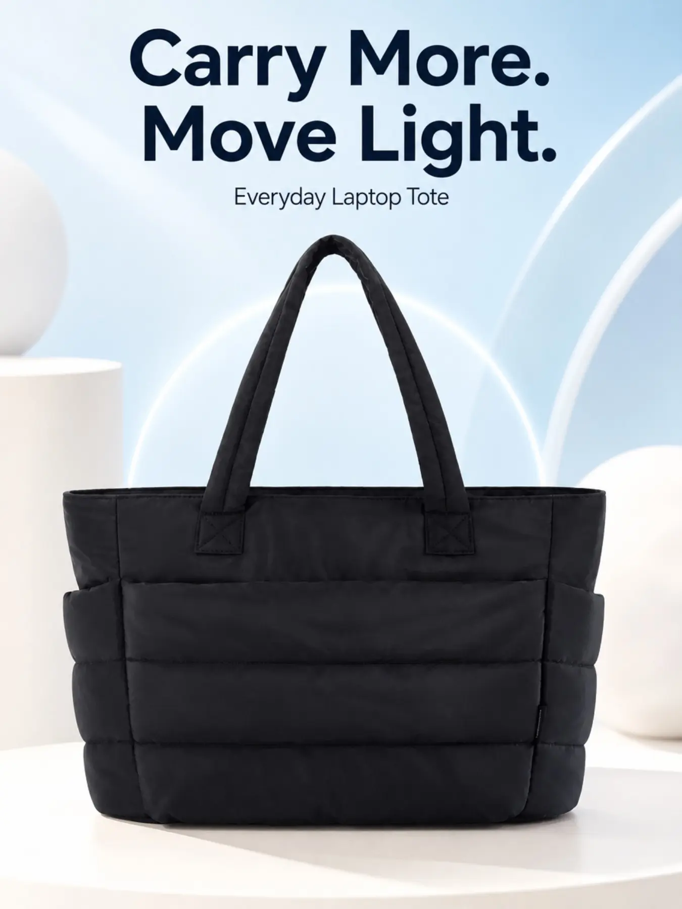1pc Puffy Tote Bag for Women, Lightweight Quilted Shoulder Bag with Multi Pockets & Zipper Closure, Large Capacity Travel Work Gym Handbag, Daily Commuter Tote, Daily Tote for Shopping & Commuting, Perfect Gift for Mom, Wife, Friends, Puffer Tote Bag