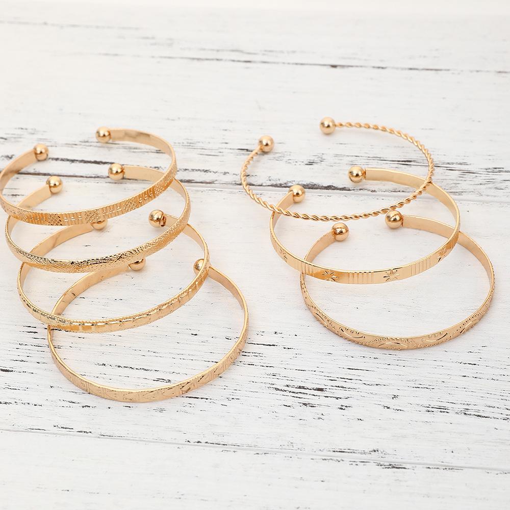 Exaggerated Starry Arrow Diamond Patterned Twisted Open Cuff Bracelet Set of 7 for Bold Fashionistas Who Love Statement Jewelry and Unique Style Ideal for Handcandy Enthusiasts and Bracelet Collectors