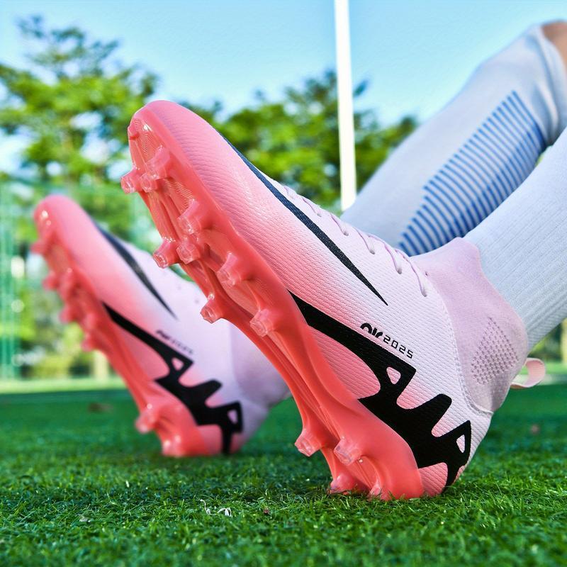 Unisex Professional Student Competition Training Soccer Boots for Outdoor Turf Breathable Faux Leather with TPU Non - slip Soles All - season Striped Pattern Unisex Professional Student Competition Training Soccer Boots for Outdoor Turf Breathable Faux Leather with TPU Non - slip Soles All - season Striped Pattern