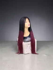Handmade Braided wig(MicroTwist Braids) 35in color 2 ( Black-Wine )