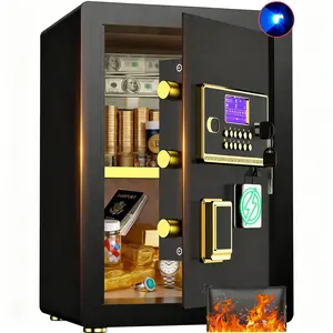 [Live] ACTIGER Adjustable Shelf Large Safe Box with Digital Keypad, Electronic Lock,LED Lights, Smart Alarm System, and Dual Security Includes Fireproof Bag & Inner Locking Cabinet for Home, Office, and Business