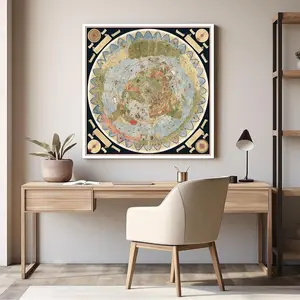 Historic Map - 1587 World Map by Urbano Monte, Vintage Wall Art, Matte Paper, Museum Quality Inks, Artistic Decor, Antique Ornaments, Room Decoration, Unframed Poster