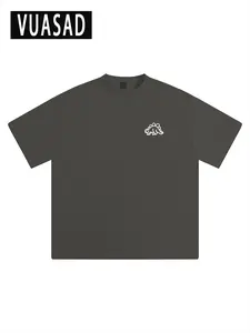 Heavyweight Pure Cotton Kids' Dinosaur Theme T-Shirt, Loose Fit Short Sleeve, Casual Long Top, Fun Cartoon Design, Comfortable Daily Wear