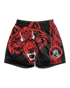 Jacob Fatu Samoan WereWolf Retro Mesh Shorts – WWE Wrestling Athletic Shorts for Men | Officially Licensed Wrestling Gym & Streetwear Shorts | Lightweight Breathable Activewear for Training & Everyday Wear