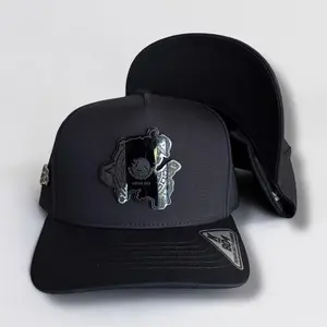 Hidalgo  Mexico Hats Black & Red SnapBack with Logo and Patch, Adjustable Fit