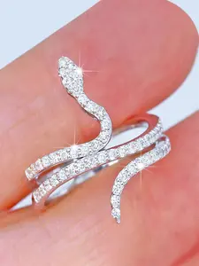 1 PC Fashion Snake Cubic Zirconia Ring For Women Party Gift