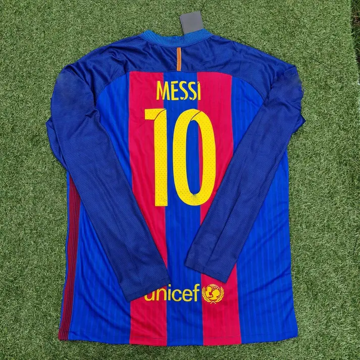 M10 #10 2016 Blue Red Special Edition Football Jersey – Gold Championship Patch Design, Short Sleeve, Forward, Full Printed