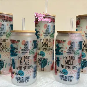 Bible Affirmations Glass Cup Bible Affirmations Glass Cup