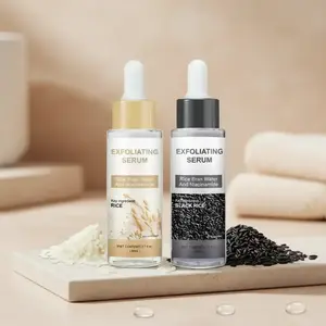 Gentle exfoliating facial and body scrub, white rice ampoule + black rice ampoule, essence for brightening, exfoliating, and moisturizing - suitable for all skin types, Body Care