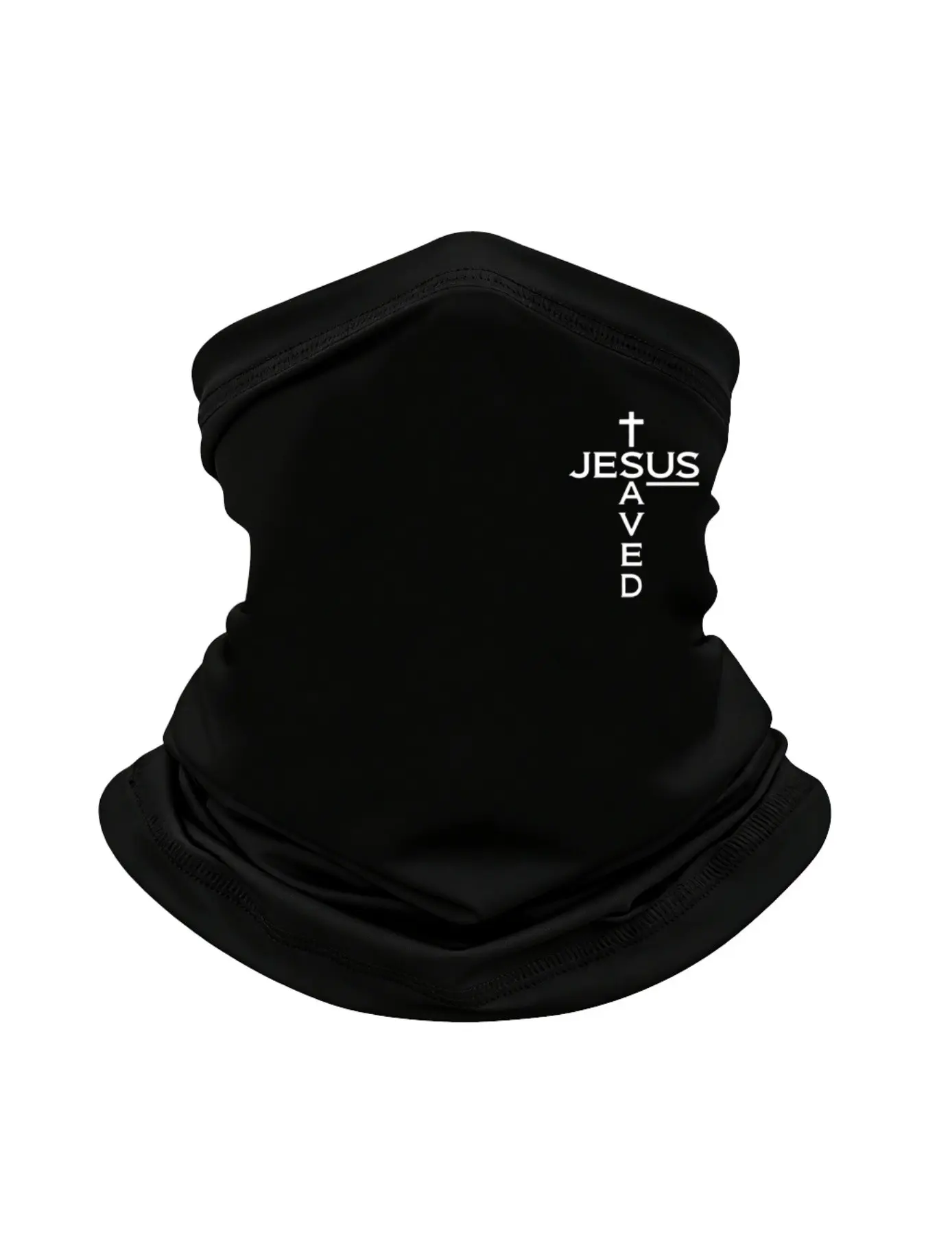 5pcs/2pcs/1pc Unisex  Cross with JESUS SAVED Letter Printing Neck Gaiter Headwear Face Cover Windproof Dustproof Breathable Athletic Face Masks Scarf for Men Women Outdoor Sports Gift Hat