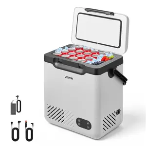 【FathersDayGift】VEVOR 12 Volt Refrigerator, 12.68 QT/ 12L Car Fridge, Portable Electric Freezer Compressor with Handle, 12V/24V DC 100-240V AC, -4°F to 68℉/-20℃ to 20℃, for Truck Van RV SUV Boat Travel Camping