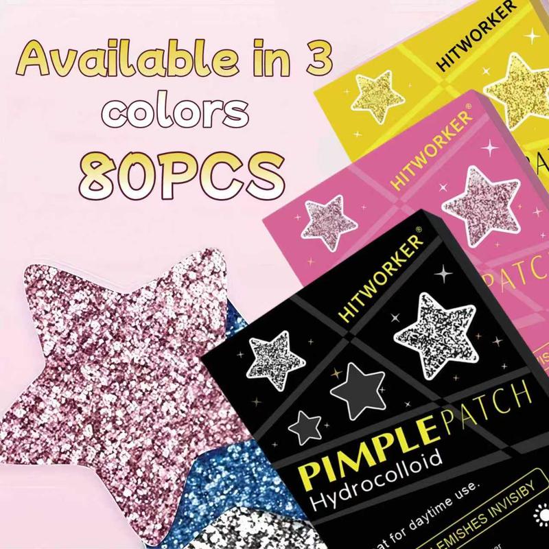 Shining Star 80 HITWORKER® Acne Patches (Available in Black, Pink, and Yellow) | Mix and match any color. A party emergency essential that covers blemishes while still making you shine. A must-have beauty tool for parties. Hydrocolloid Patches