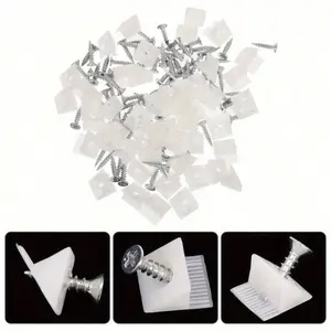 50pcs Drawer Support Wedges With Screws - Durable Plastic & Metal Brackets For Cabinets, Bookshelves & Drawers - 90 Degree Angle Fasteners For Home Repair